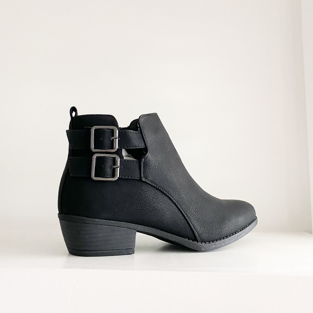 Black Buckle Ankle Boots